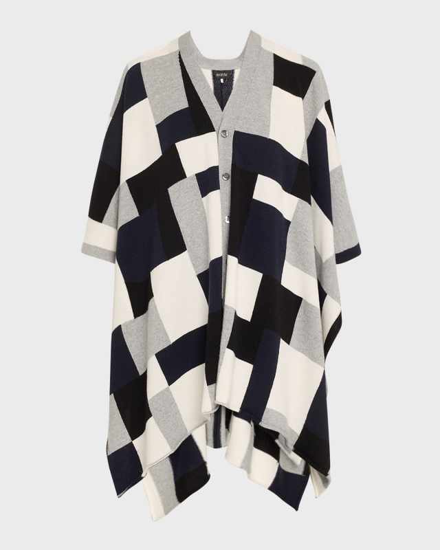 Extra Wide Sleeveless Tabard Cashmere Cardigan